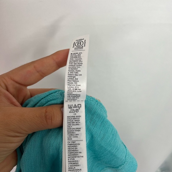 Athleta Breezy Wrap Athleisure V-Neck Tank Top Small Turquoise Blue - Picture 4 of 6